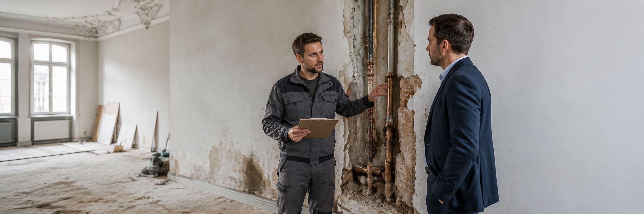 Handwerker auf Baustelle — Haftungsfrage bei Subunternehmern